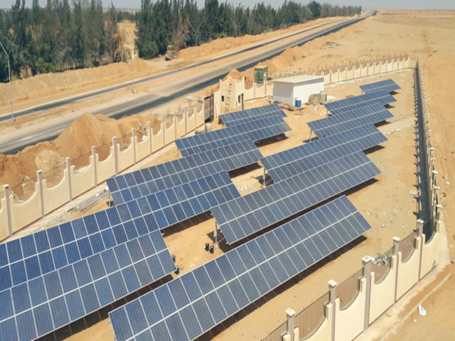 rooftop solar panels at Albergat Airport